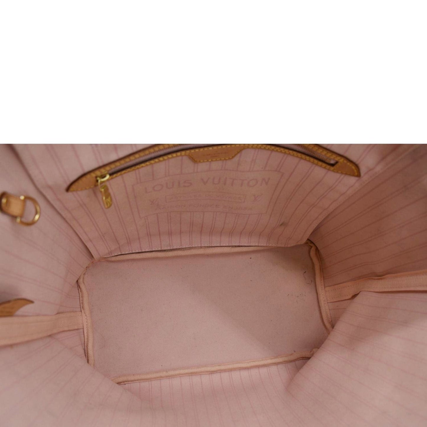 LOUIS VUITTON Neverfull MM Damier Azur Shoulder Bag Rose Ballerine