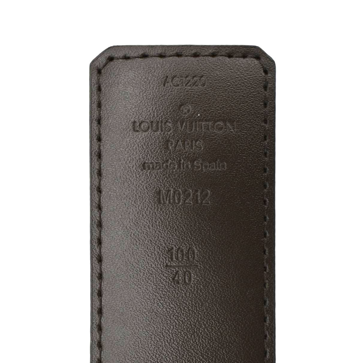 LOUIS VUITTON LV Initiales Damier Ebene Belt Brown