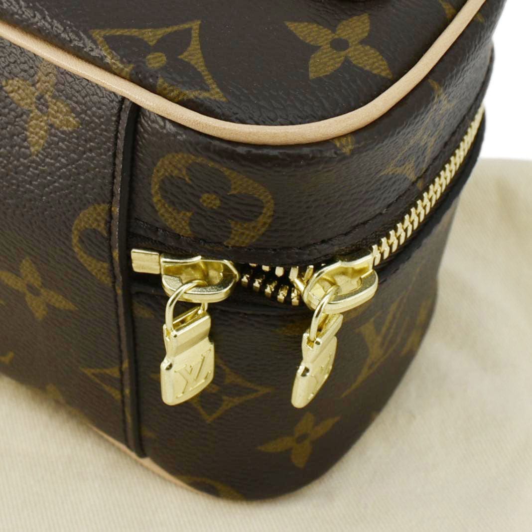 LOUIS VUITTON Nice Nano Monogram Canvas Toiletry Pouch Brown