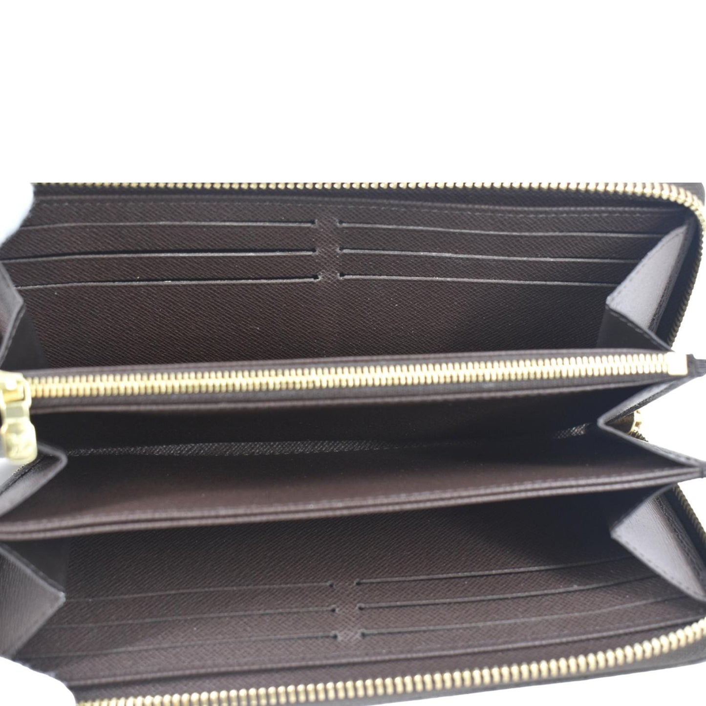 LOUIS VUITTON Damier Ebene Zippy Wallet Brown