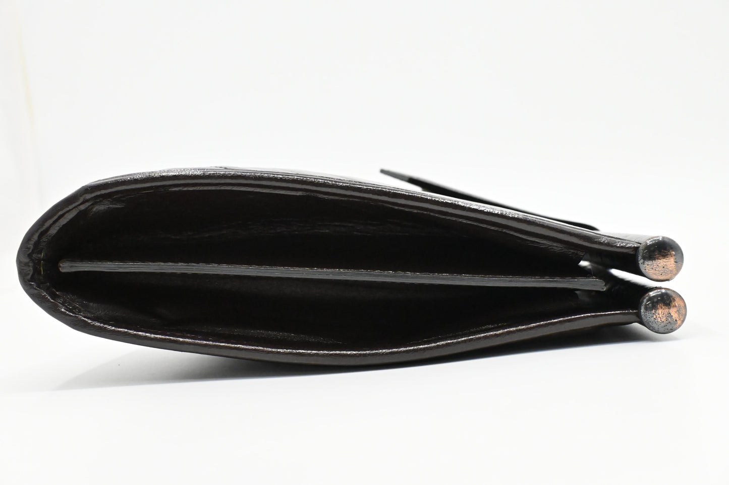 YSL Clutch in Brown Chevron Leather