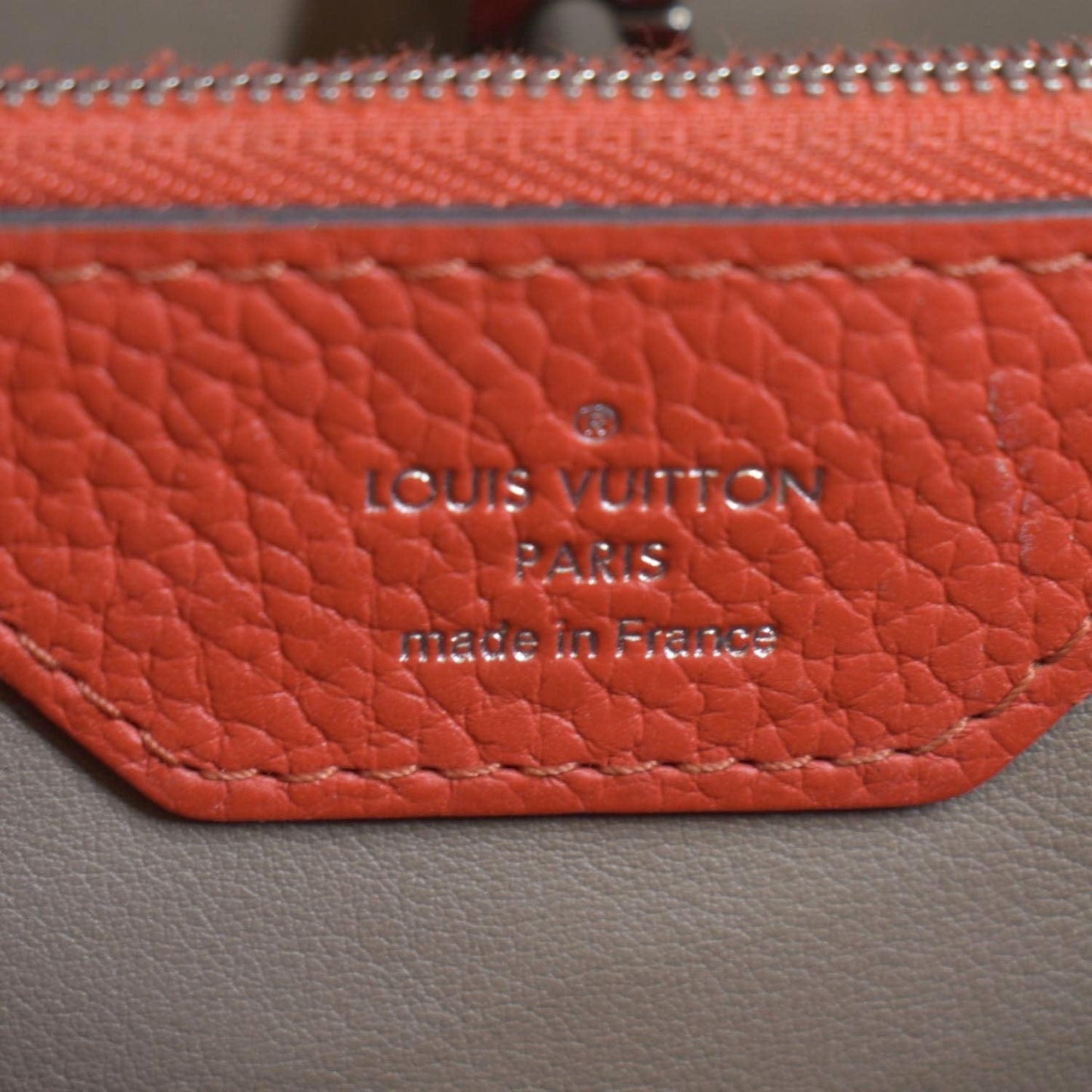 LOUIS VUITTON Capucines MM Taurillon Leather Satchel Bag Red