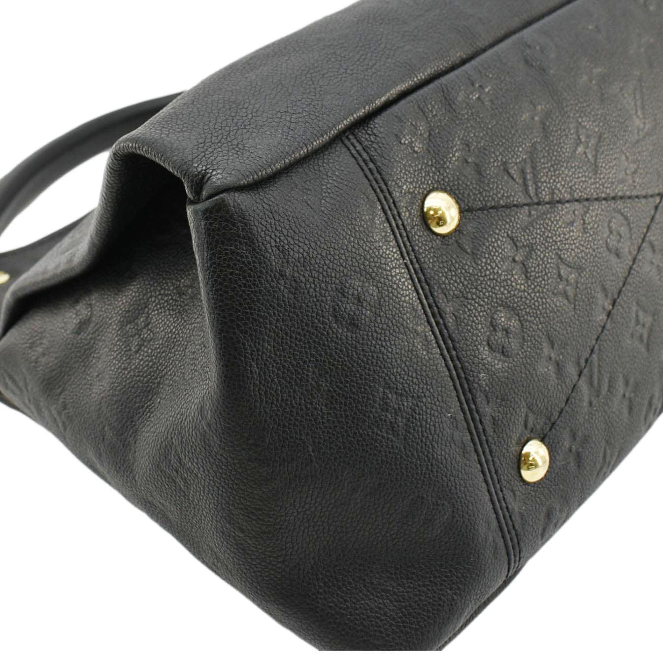 LOUIS VUITTON Artsy MM Monogram Empreinte Leather Shoulder Bag Black