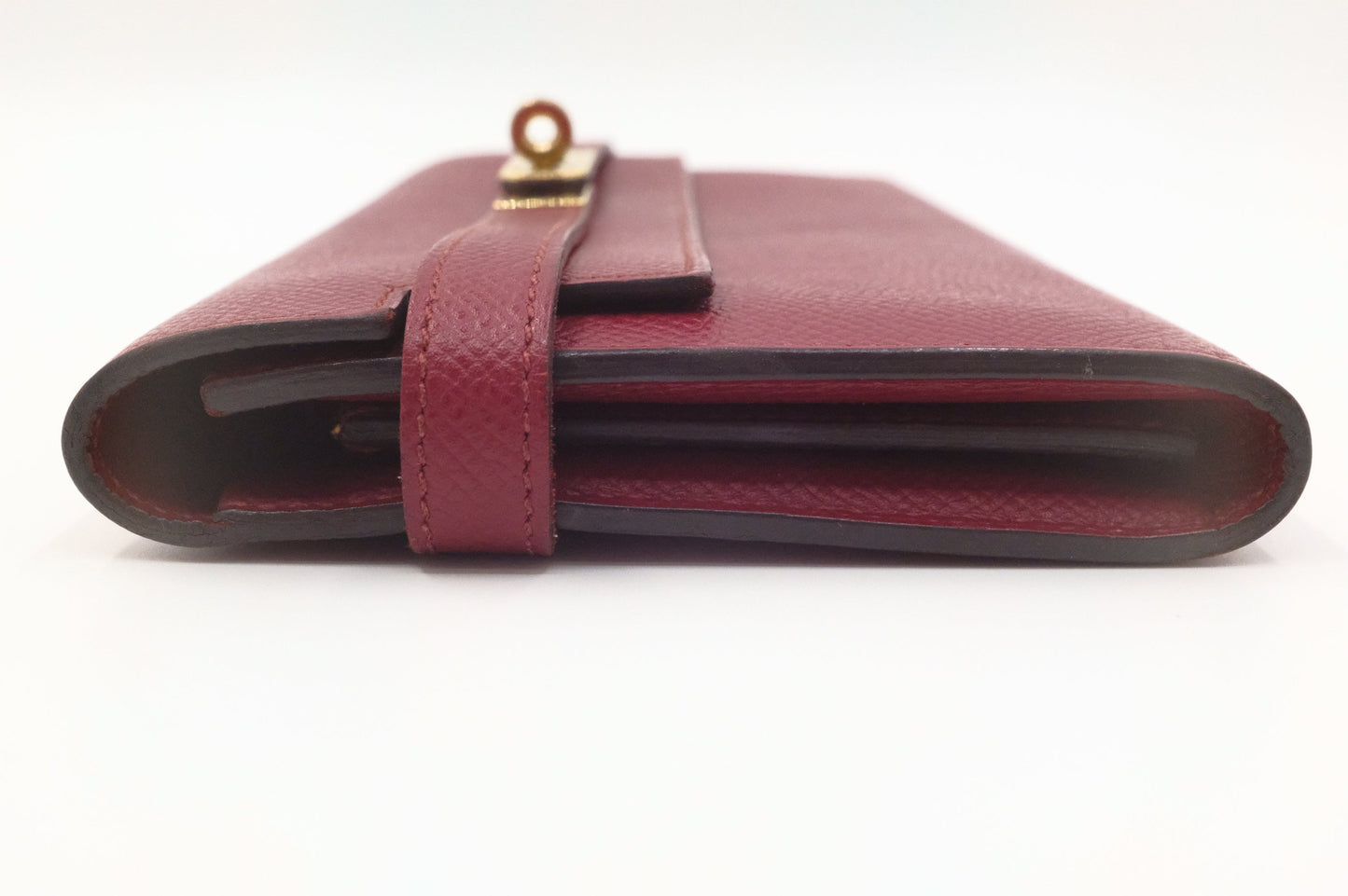 Hermes Kelly Wallet in Rouge Epsom Leather