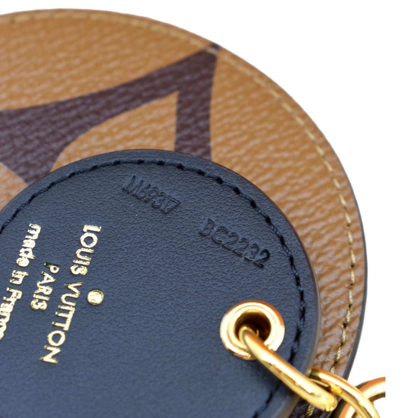 LOUIS VUITTON Reverse Monogram Canvas Key Holder & Bag Charm Brown