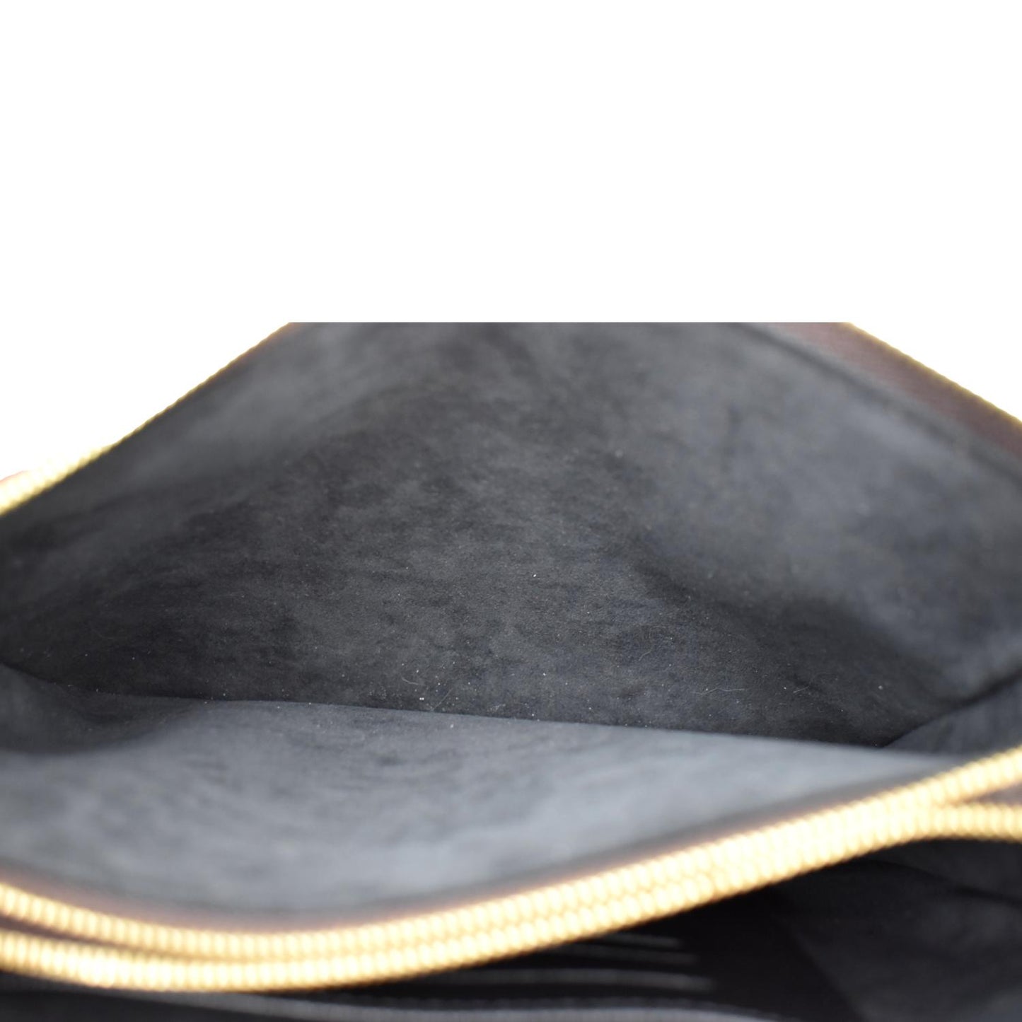 LOUIS VUITTON Double Zip Pochette Reverse Monogram Giant Crossbody Bag Brown