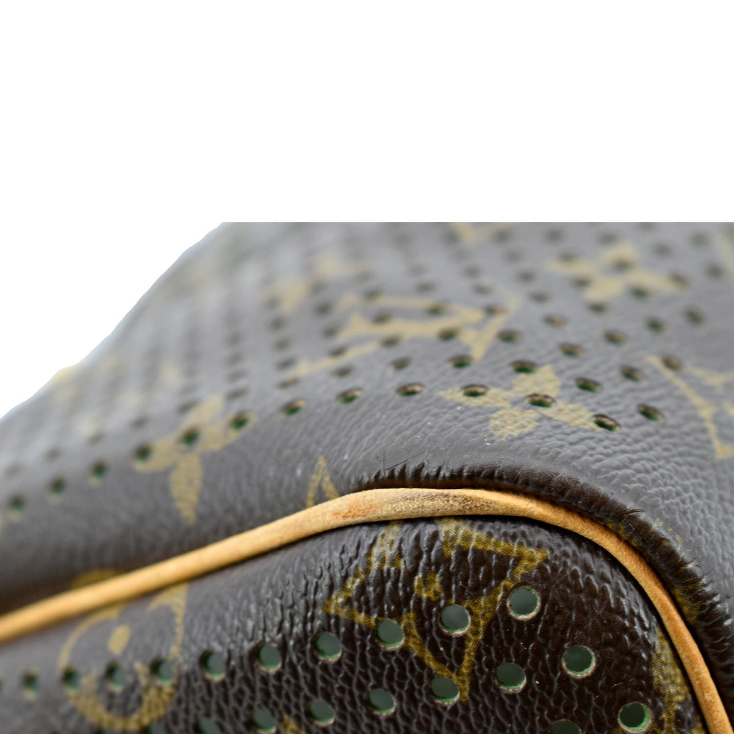 LOUIS VUITTON Speedy Monogram Perforated Satchel Bag Brown