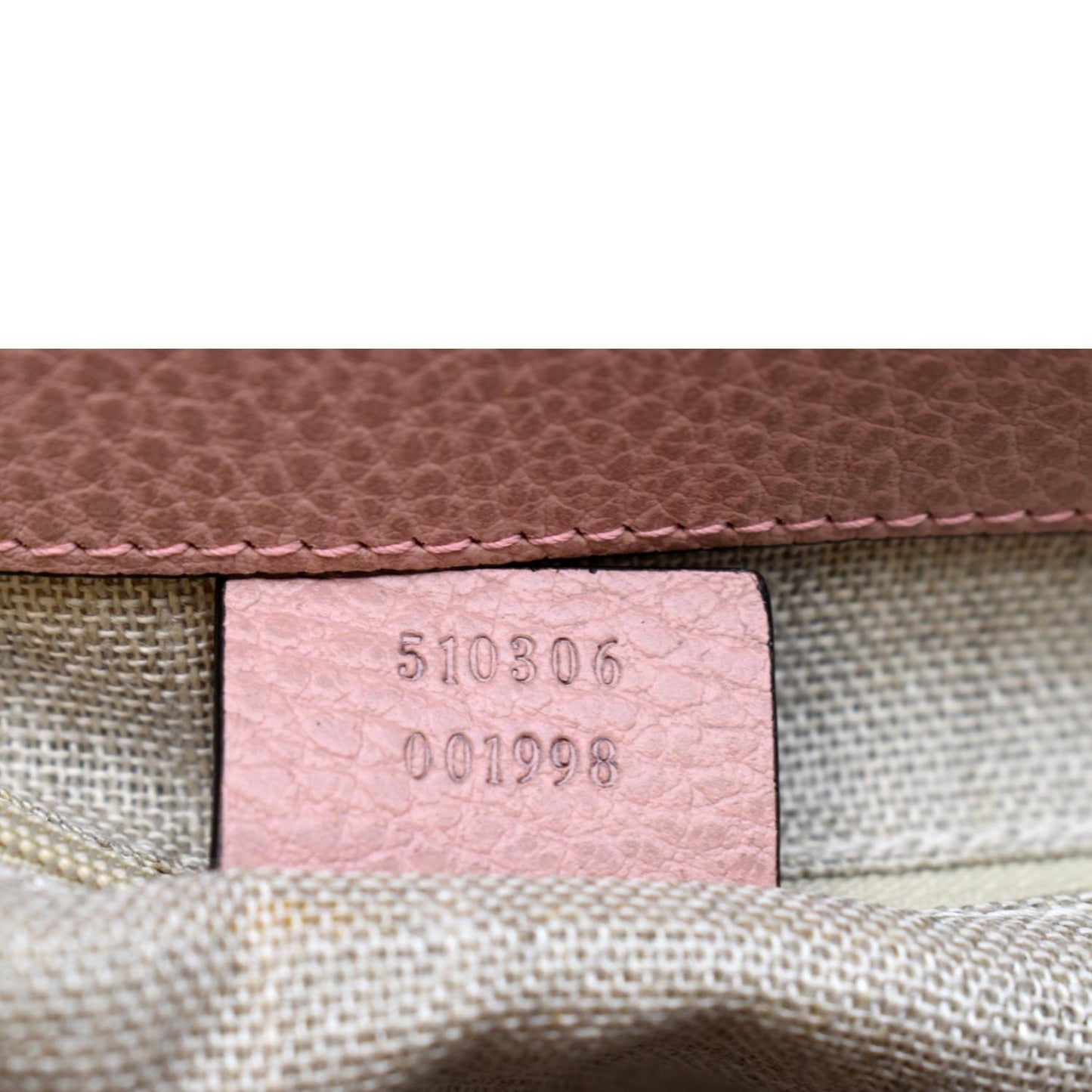 GUCCI Dollar Interlocking G Calfskin Leather Handbag Soft Pink 510306