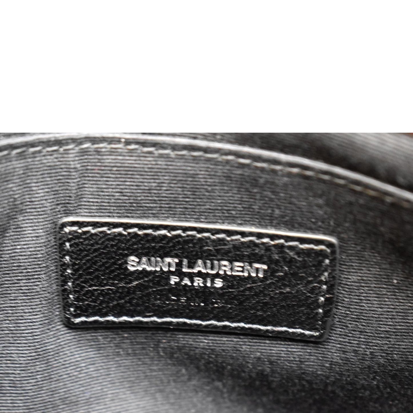 YVES SAINT LAURENT Monogram Leather Pouch Maroon