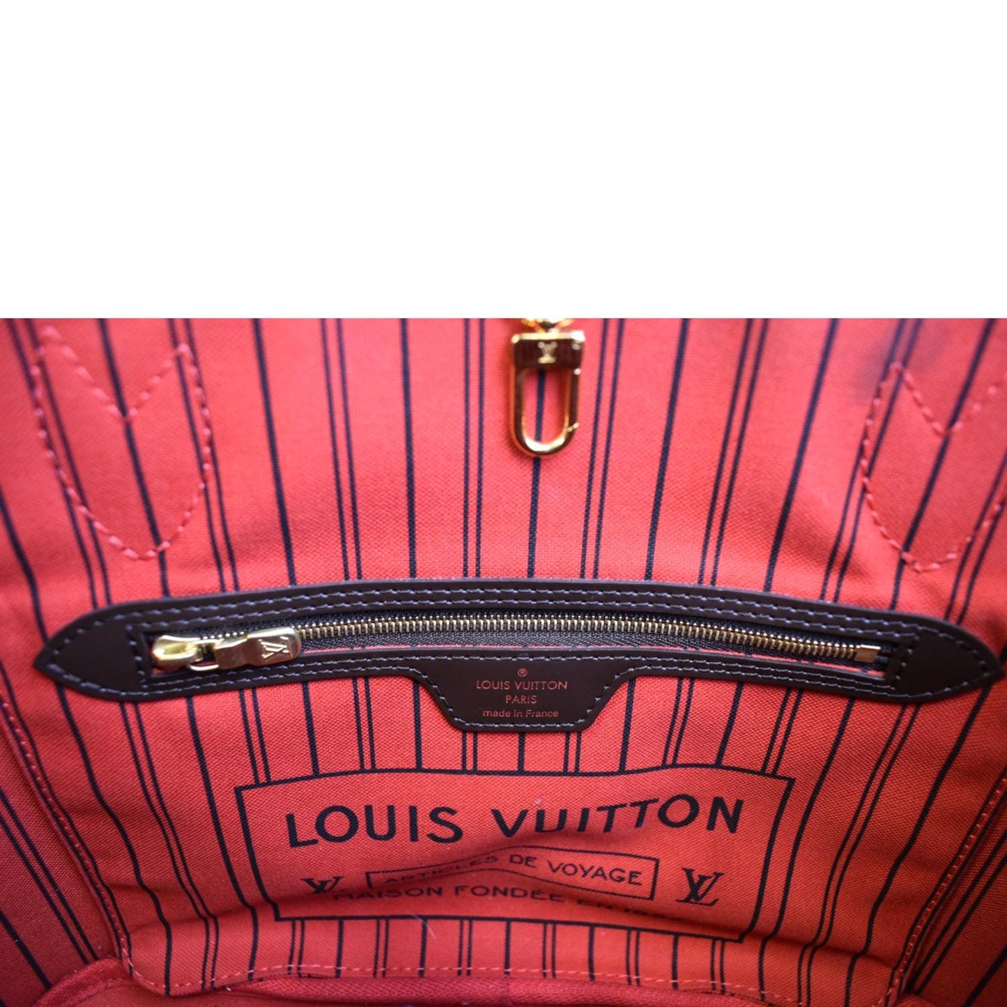 LOUIS VUITTON Neverfull PM Damier Ebene Shoulder Bag Brown