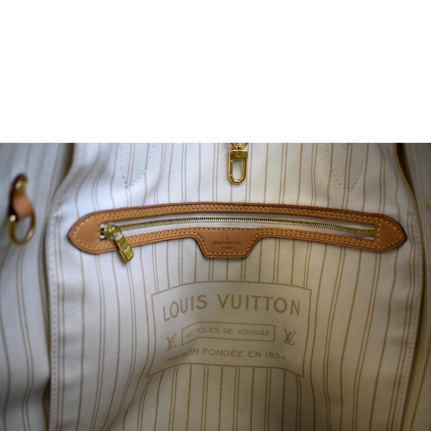 LOUIS VUITTON Neverfull GM Damier Azur Tote Shoulder Bag White