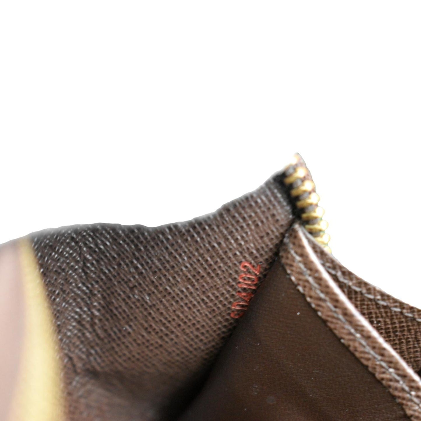 LOUIS VUITTON Zip Around Damier Ebene Wallet Brown