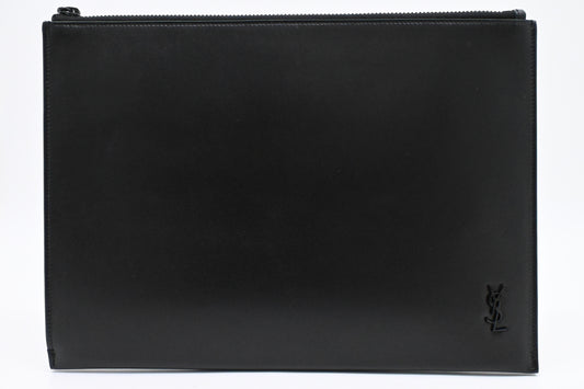 YSL Saint Laurent Clutch in Black Leather