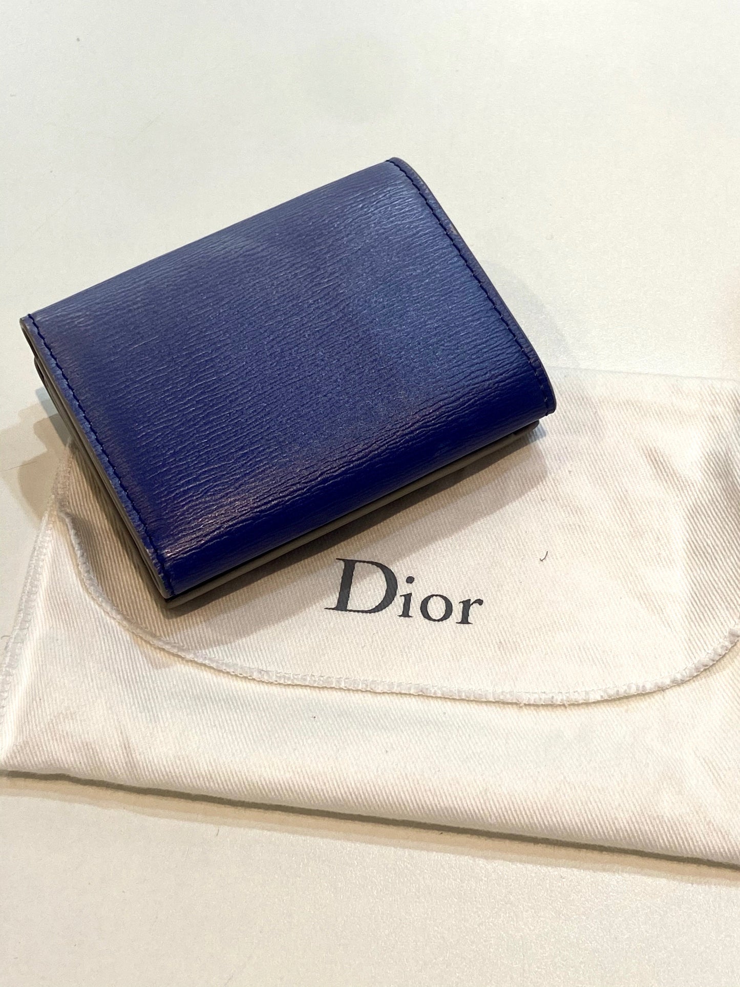 DIOR CALFSKIN LEATHER COMPACT BIFOLD WALLET