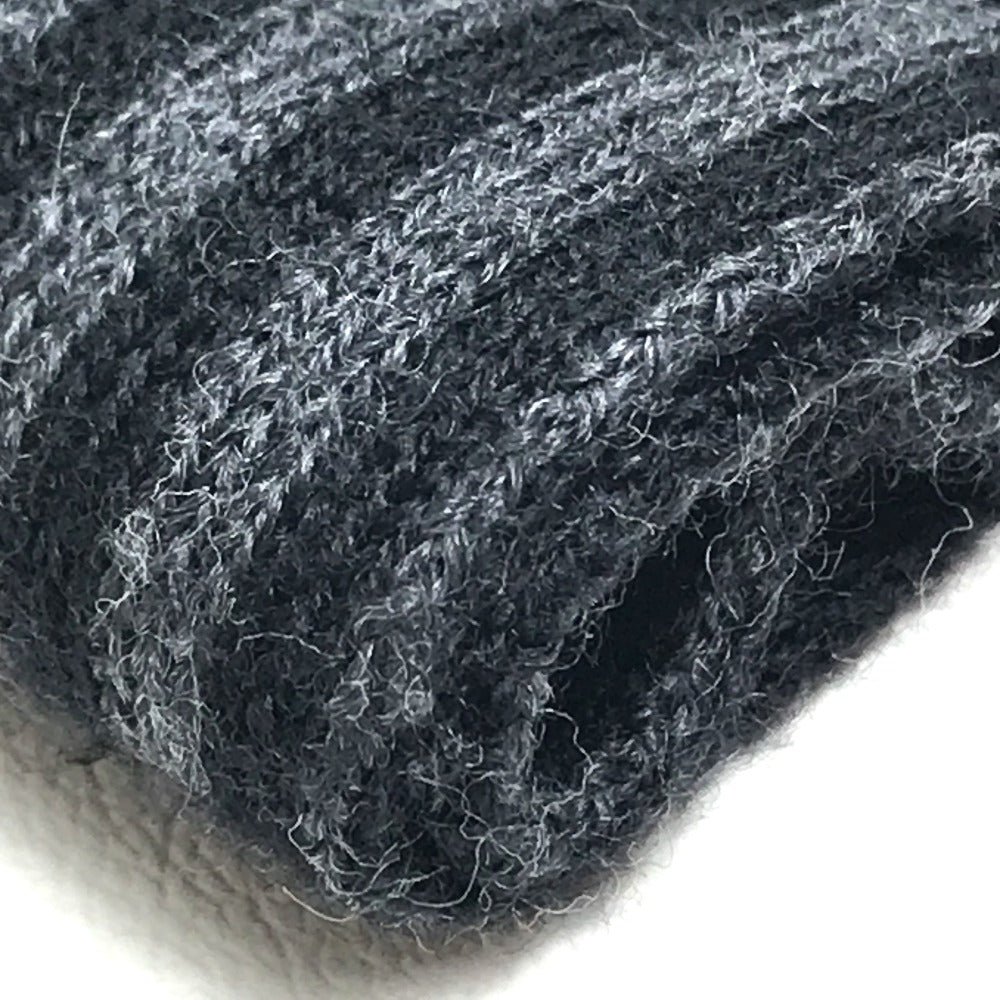 LOUIS VUITTON Scarf 401910 wool Black Grey Chevron stripes mens