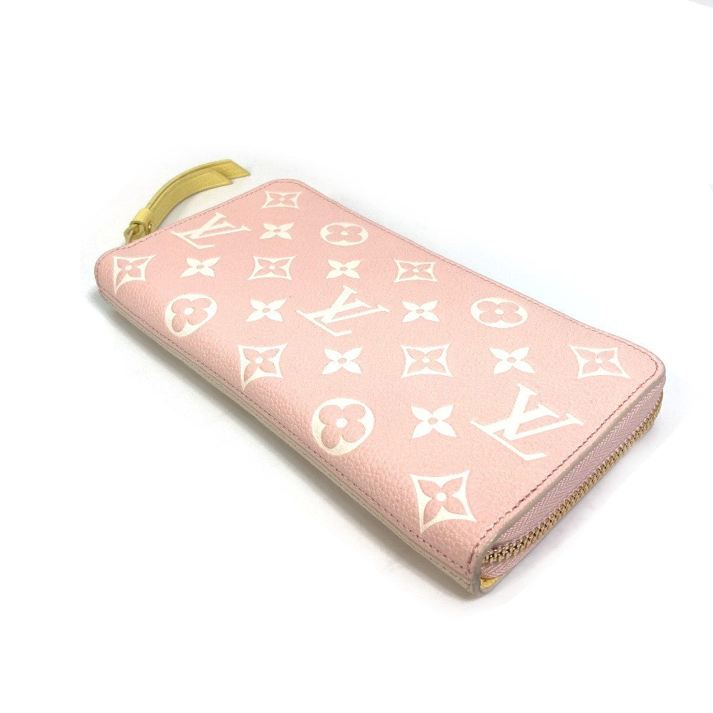 LOUIS VUITTON Long Wallet Purse M81279 Monogram Ann Platt Leather Pink x beige x yellow Monogram Ann Platt Zippy wallet Women