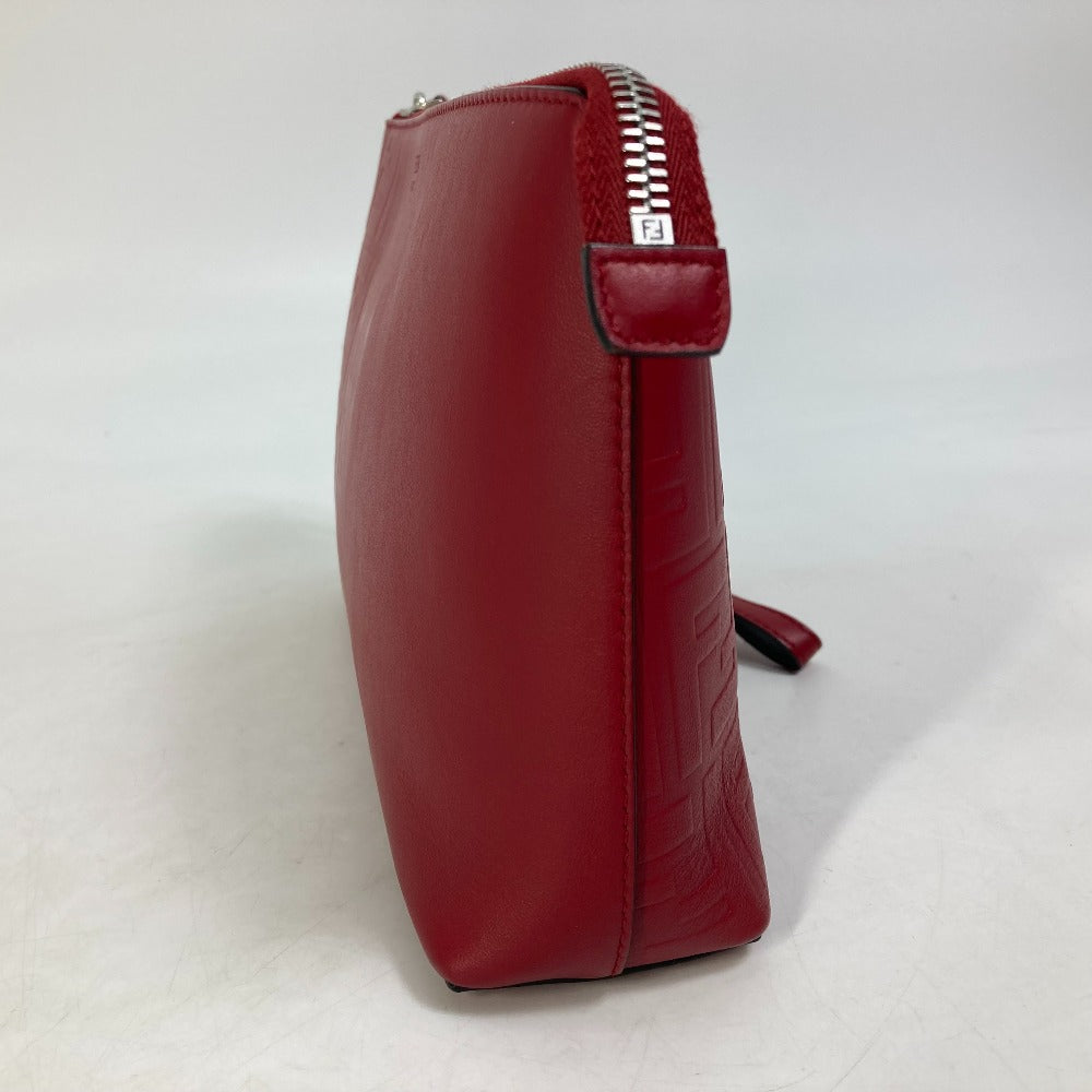 FENDI Clutch bag 7N0106 leather Red Zucca mens