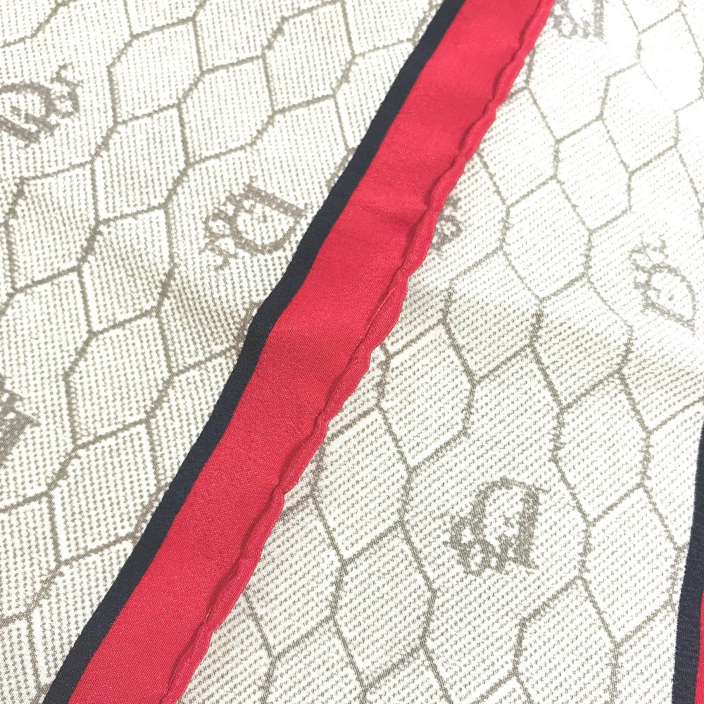 Dior scarf silk Beige x red x black Honeycomb Overall handle Women
