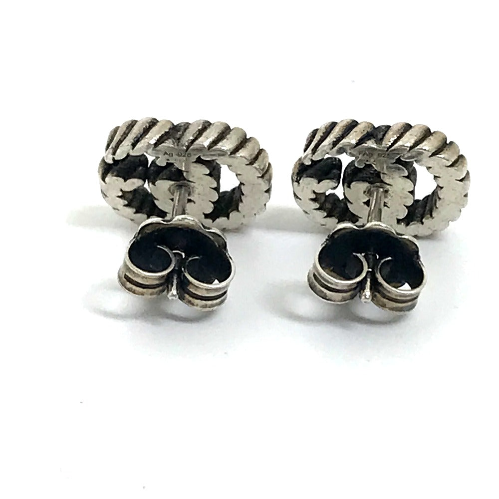 GUCCI Pierce SV925 Silver logo GG Marmont Double G Women