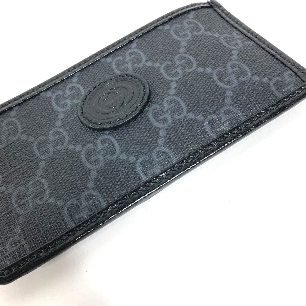 GUCCI Coin case 697717 PVC / Leather black GG Supreme Interlocking G Card Case mens