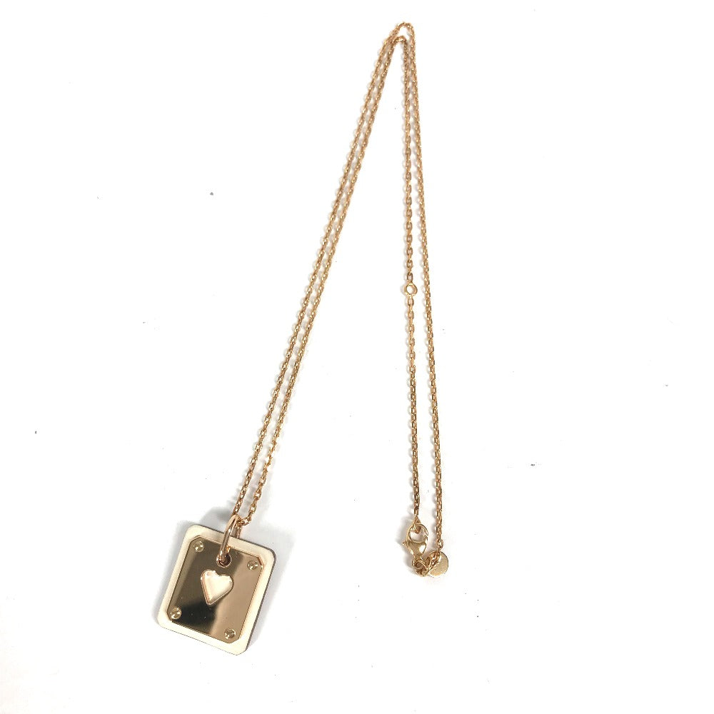 HERMES Necklace Metal, Leather White x Pink Gold Accessories Asdu Cool PM Women
