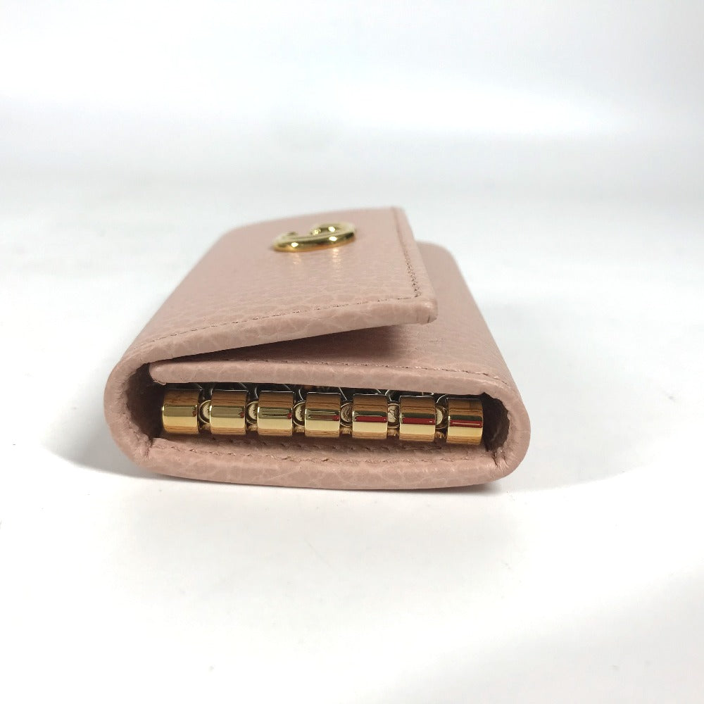 GUCCI Key case Key holder 456118 leather pink GG Marmot Double G Women