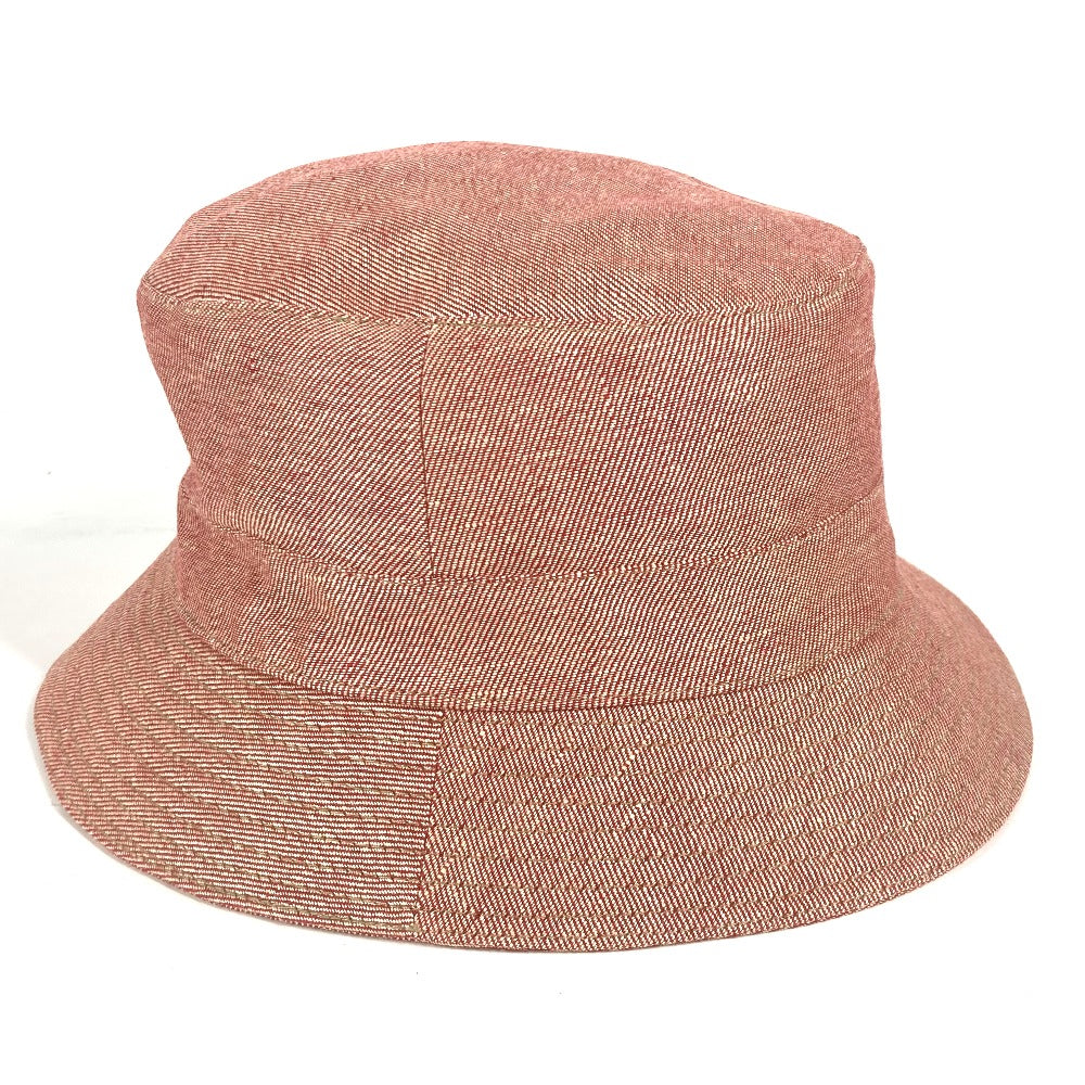 HERMES hat linen Red apparel Side zip fastener Women 58