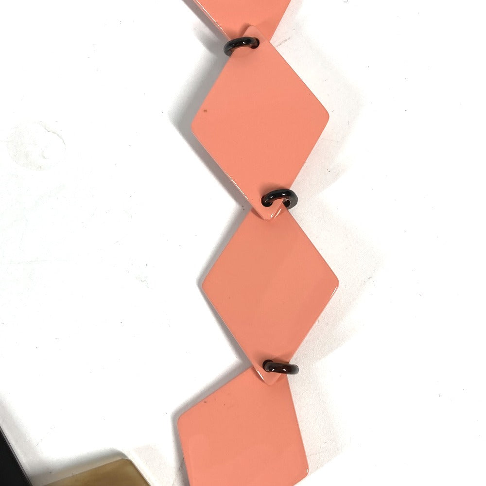 HERMES Necklace Lacquer, Buffalo Horn Brown x pink Long necklace