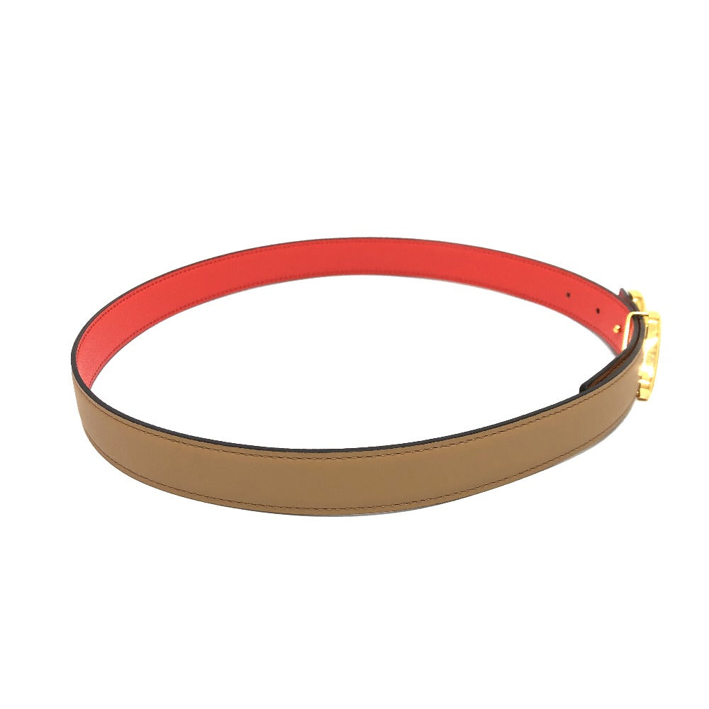 HERMES belt Swift, Epsom Brown x Orange type Constance Belt Buckle HDN Women 75