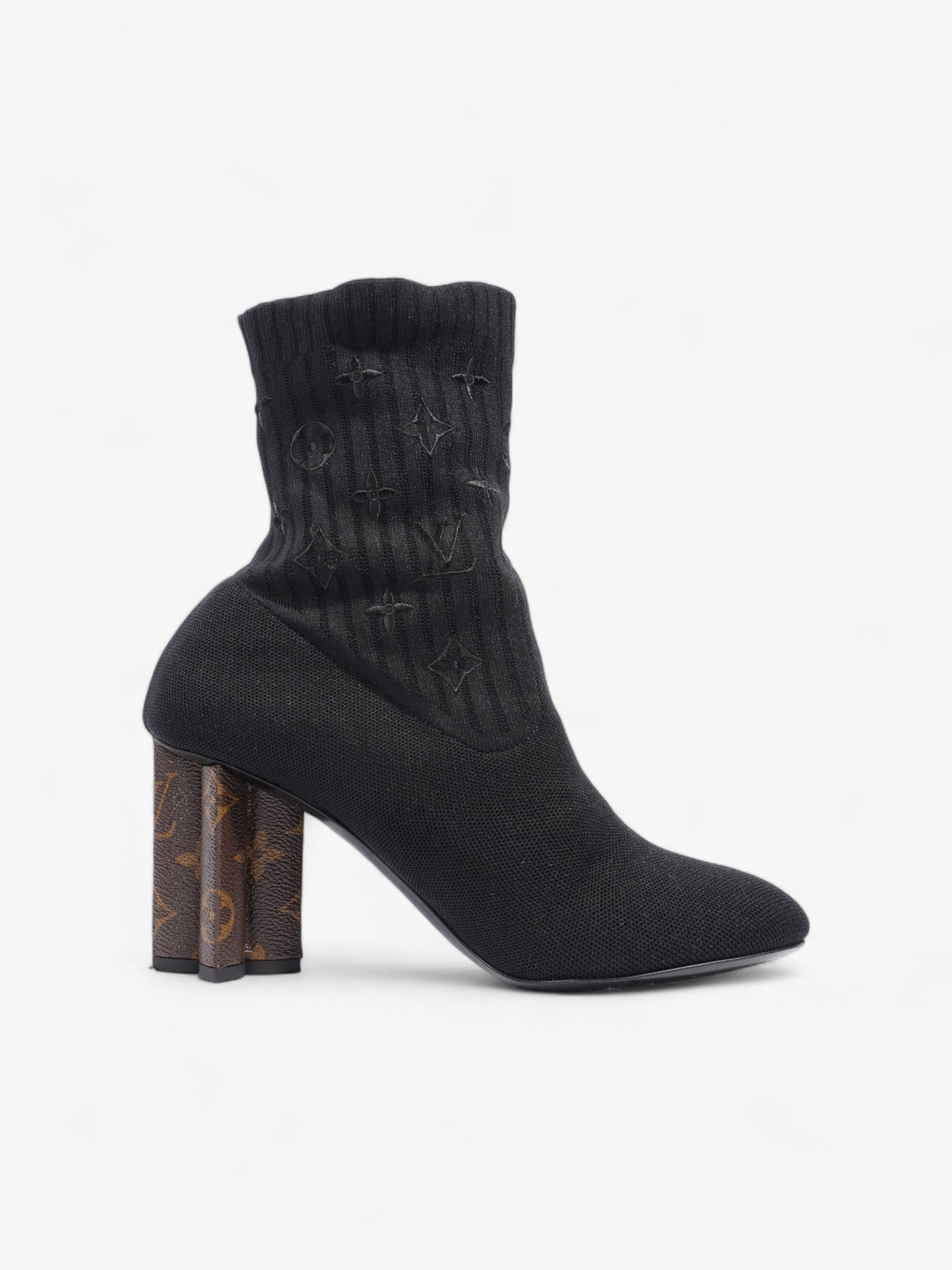 Louis Vuitton Silhouette Ankle Boots 85mm Black / Monogram Fabric EU 40 UK 7