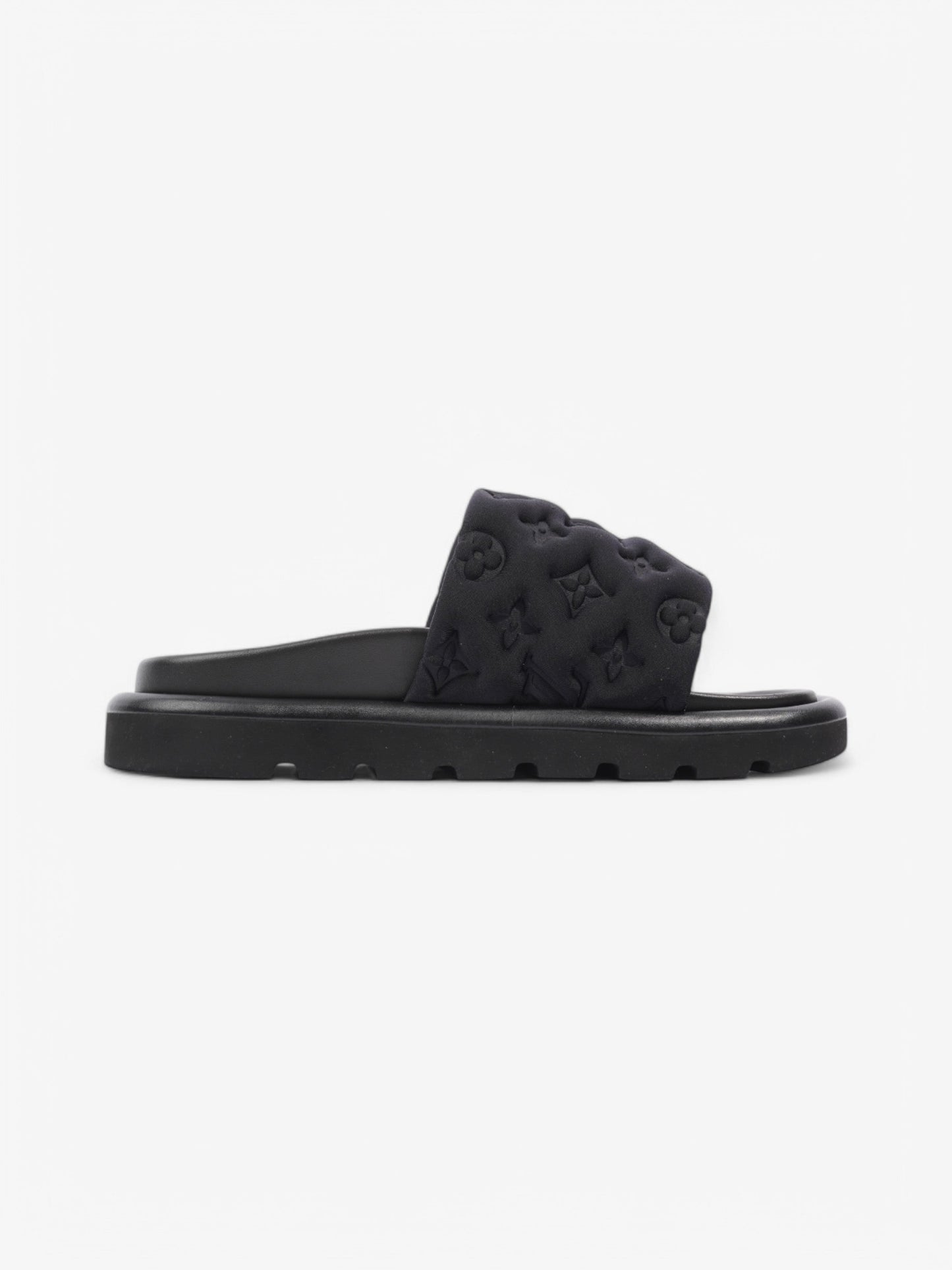 Louis Vuitton Pool Slides Black Neoprene EU 38 UK 5