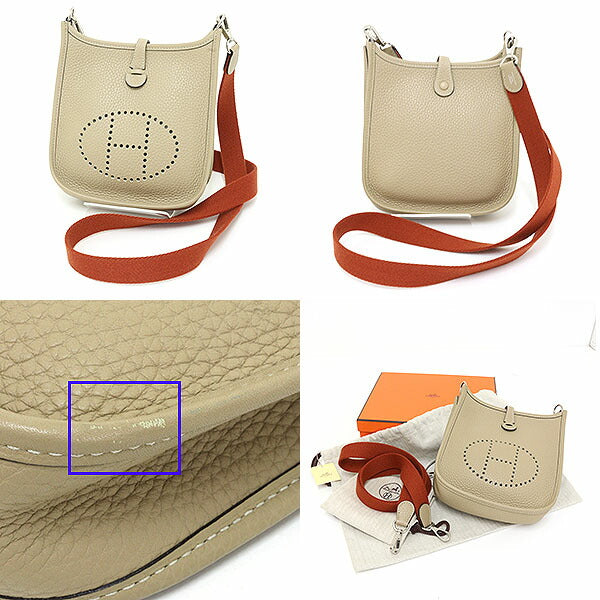 HERMES Shoulder Bag H069426CKAN Taurillon Clemence trench x cuible Evelyn TPM Amazone