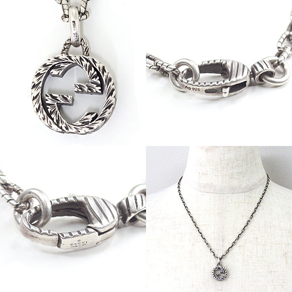 GUCCI Pendant 455307 Sterling Silver Silver Interlocking mens(Unisex)