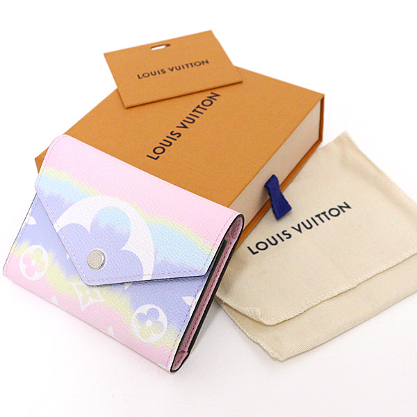 LOUIS VUITTON Tri-fold wallet M69113 Monogram canvas pastel Compact wallet LV Escale Portefeuille Victorine Women