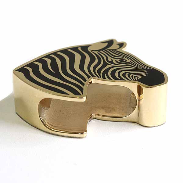 HERMES Scarf ring black Scarf ring Zebra Women