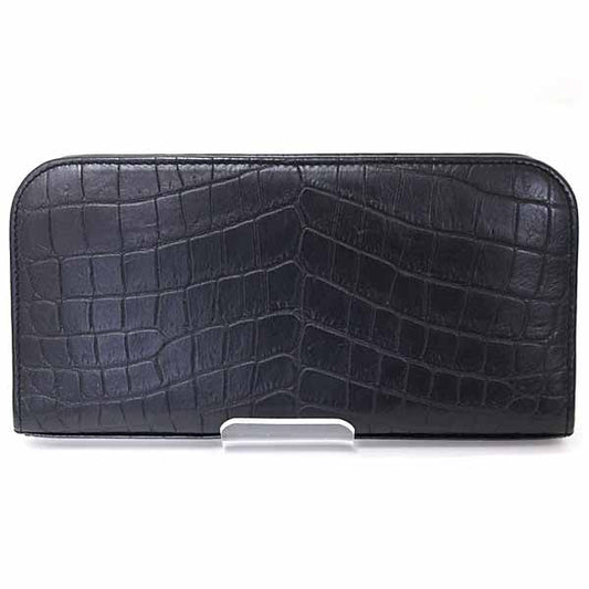 SAINT LAURENT PARIS Long Wallet Purse 326599-0915 leather black Full zip wallet mens(Unisex)