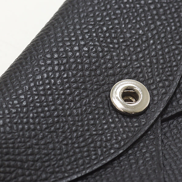 HERMES Card Case Epsom black Calvi