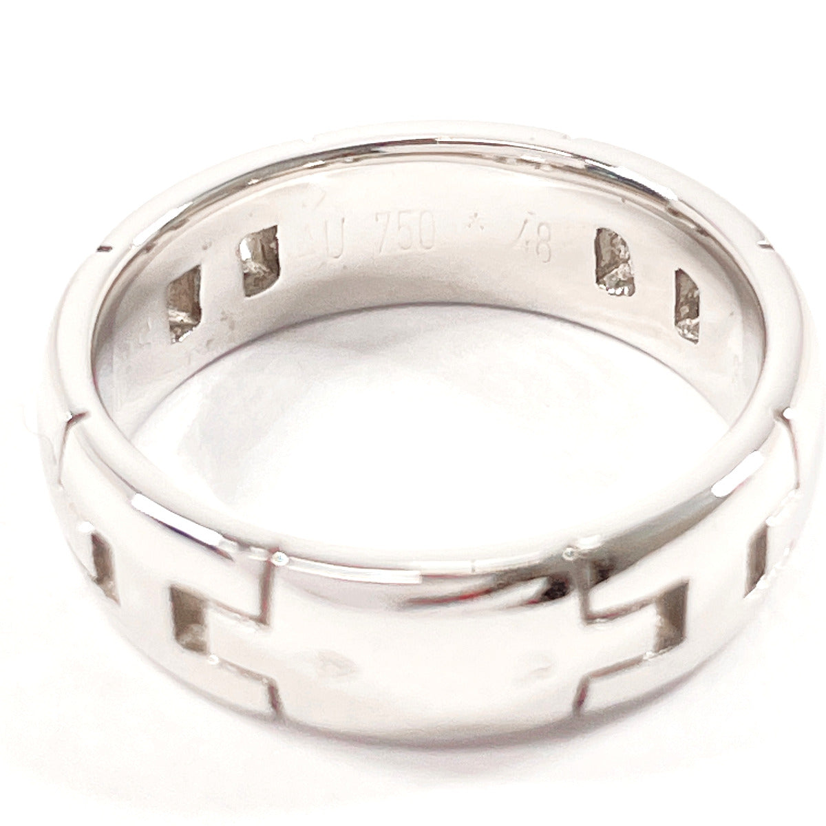 HERMES Ring K18 white gold Silver Hercules 48