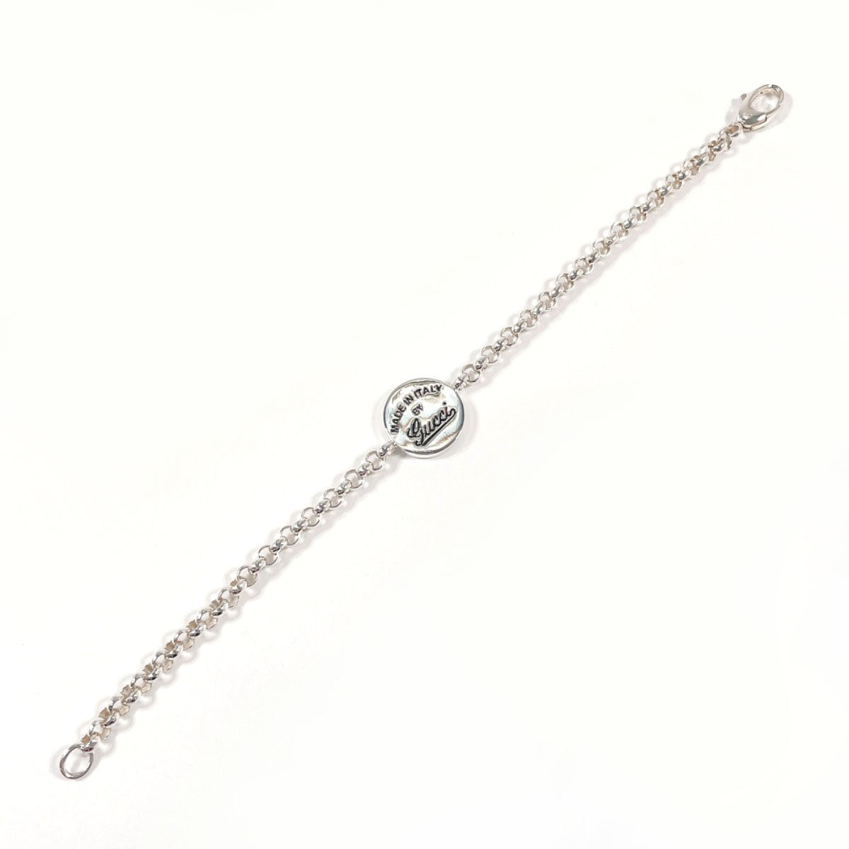 GUCCI bracelet Silver925 Silver Chain Round plate 17