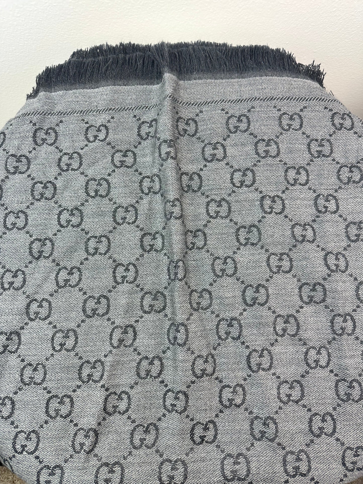 Gucci GG Jacquard Pattern Knitted Scarf