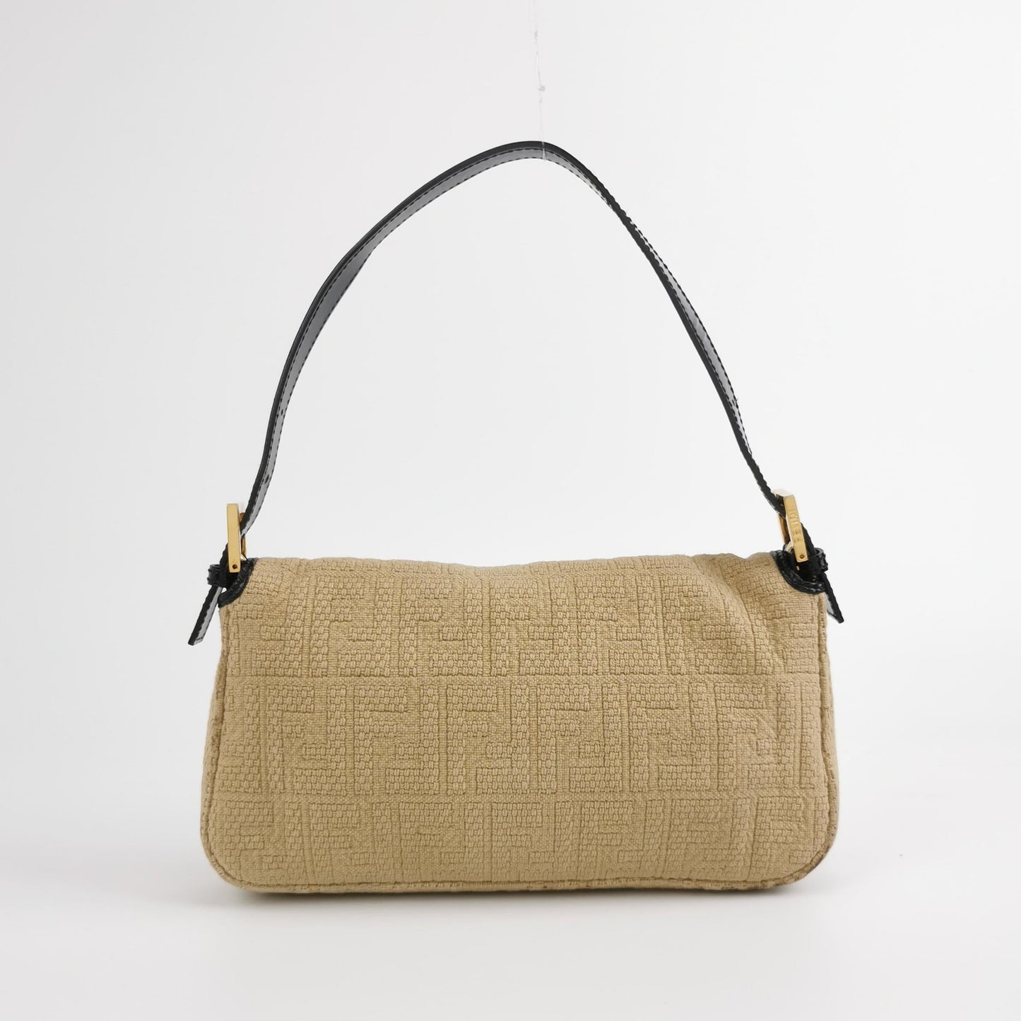 Fendi Baguette 1997 Beige Canvas Zucca Embossed with Zucca Interior