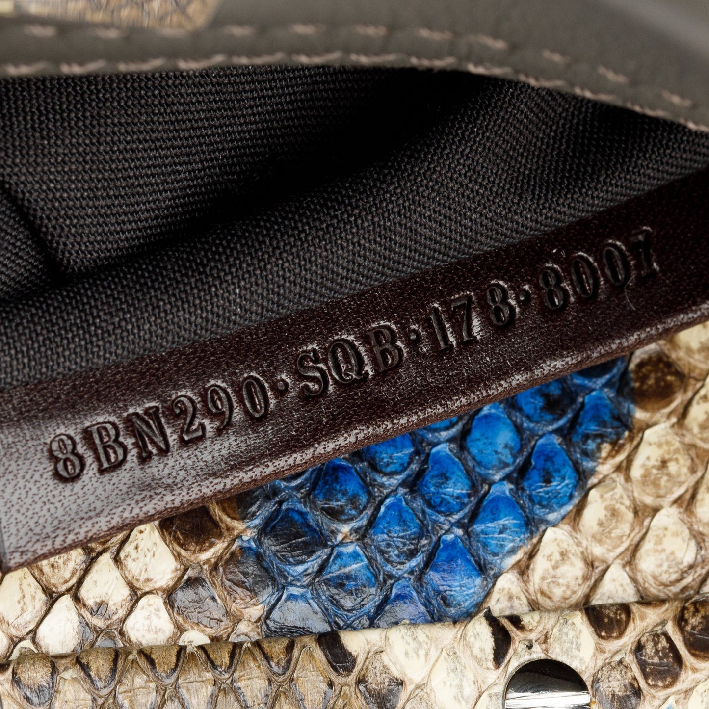 Fendi Grey Calfskin Leather Python Trim Medium Peekaboo Bag