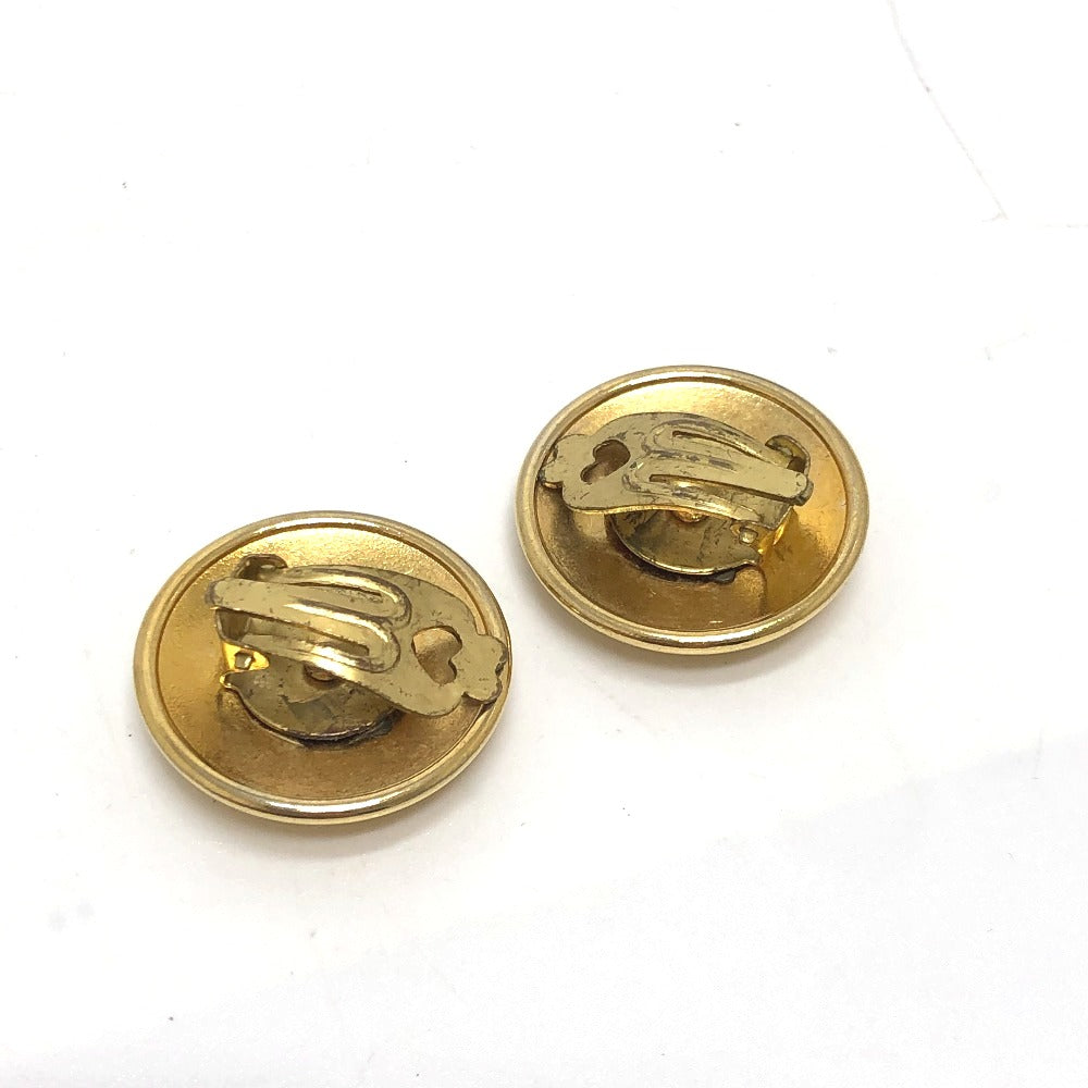 HERMES Earring Gold Plated gold Round type Horn Women