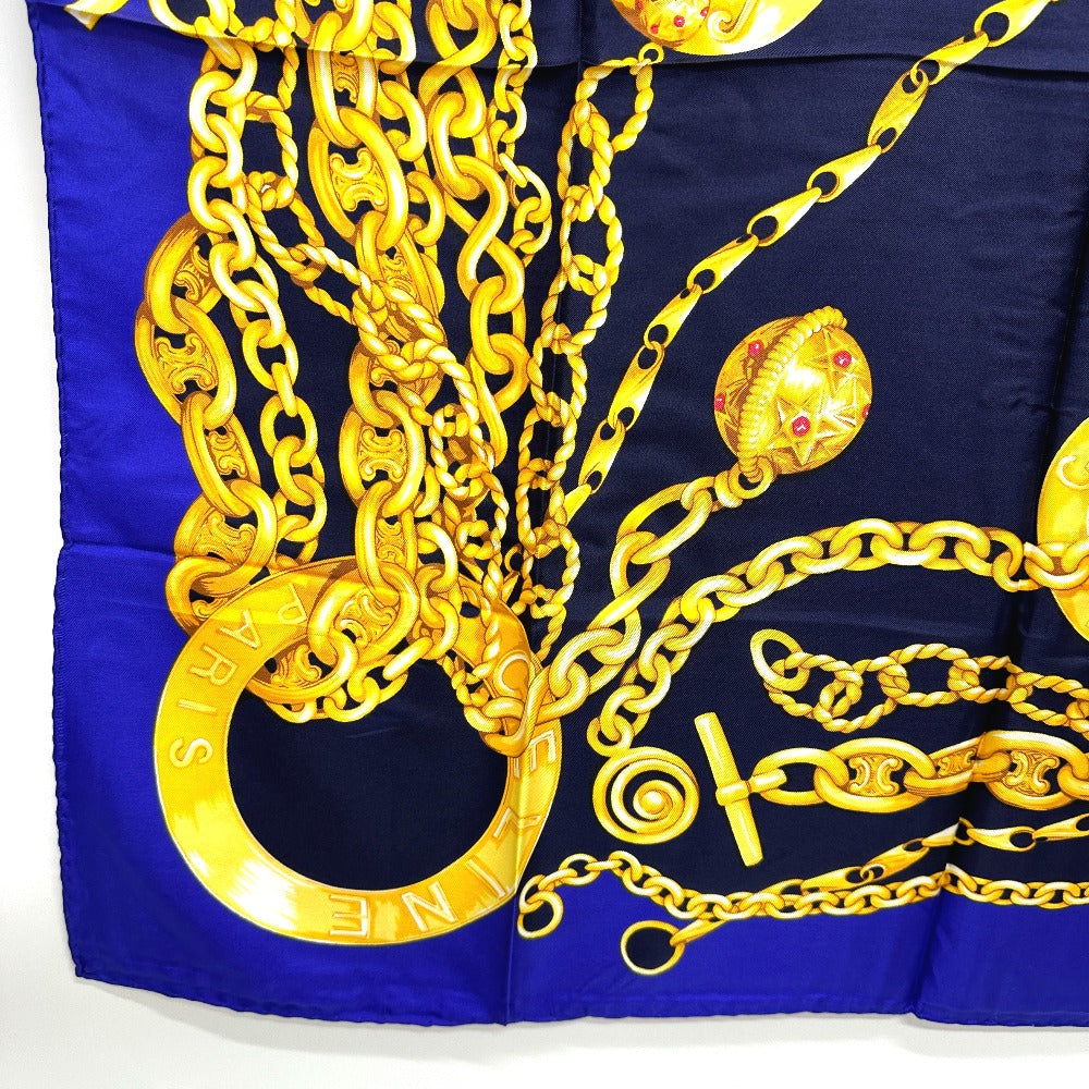 CELINE scarf silk purple Jewelry motif Women