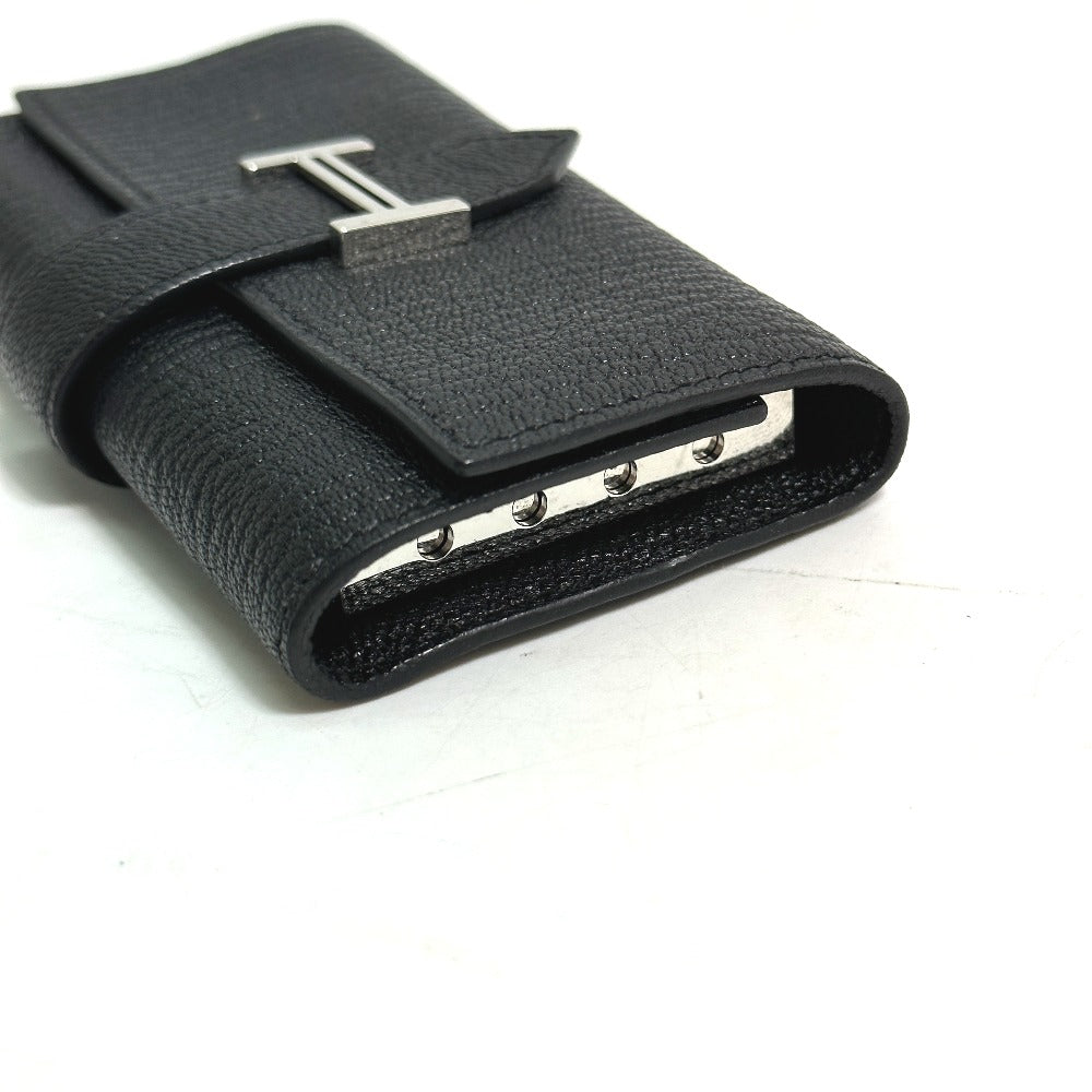 HERMES Key case Key holder Chevre Misol black HMetal Key Bean unisex(Unisex)