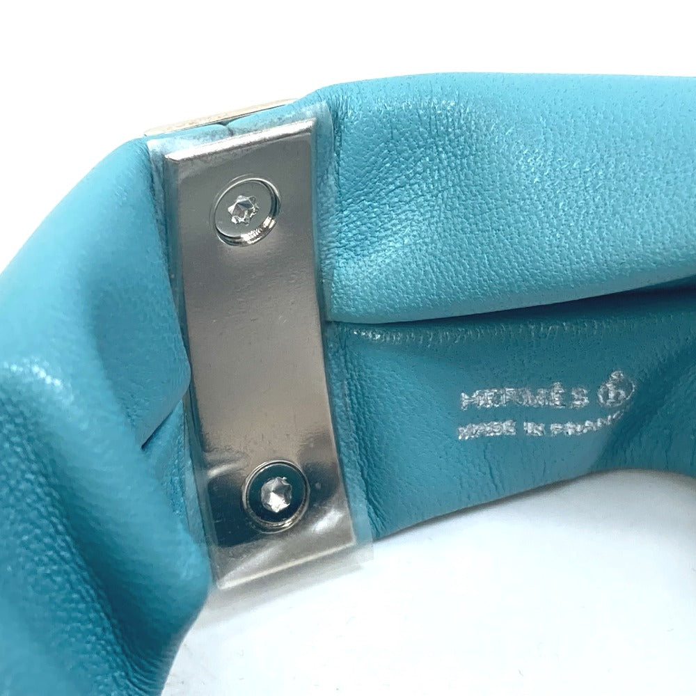 HERMES bracelet leather Light blue accessories medor Torsado Women