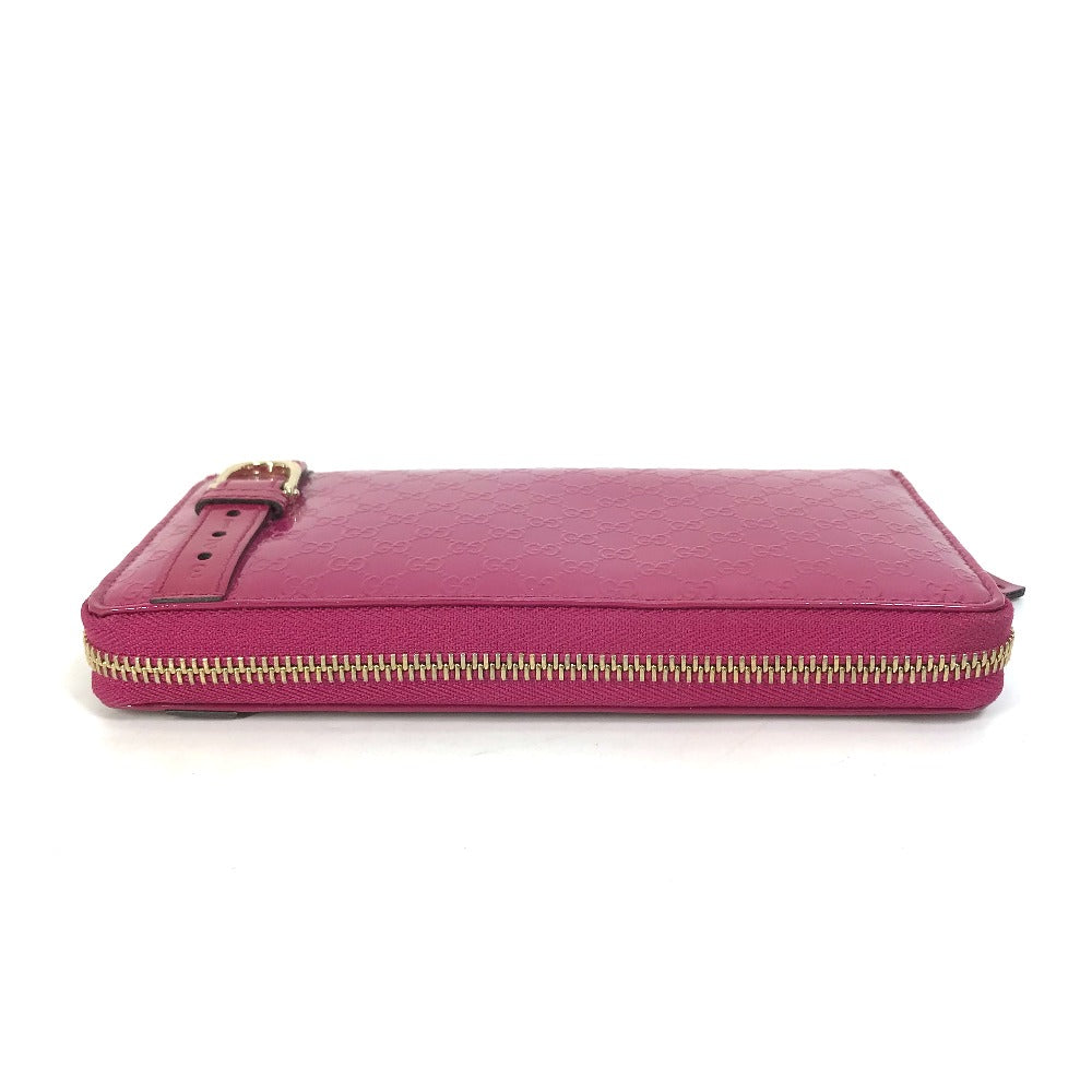 GUCCI Long Wallet Purse 309758 enamel pink Abbey GG pattern Guccisima Women
