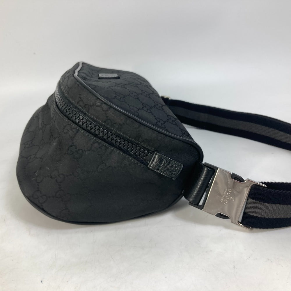 GUCCI Waist bag 509643 Nylon black GG belt bag Sling bag mens