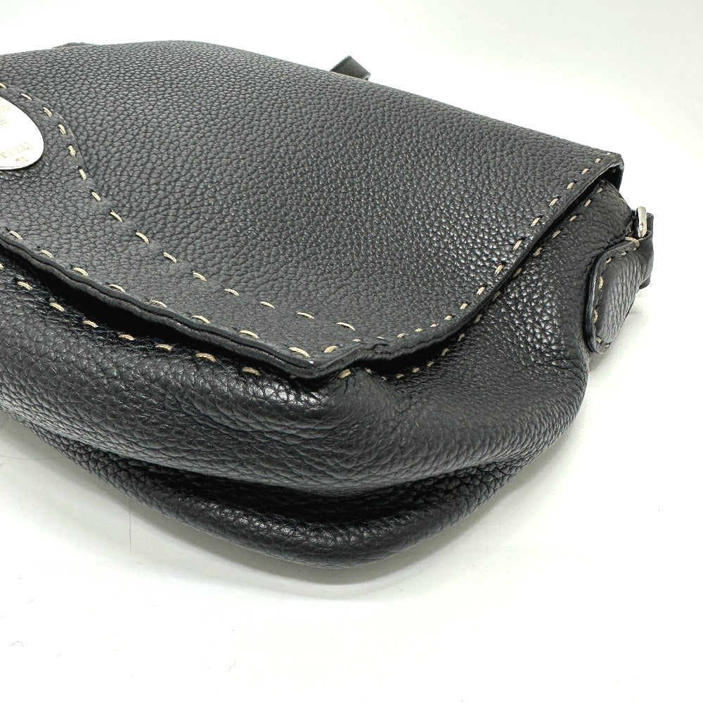 FENDI Shoulder Bag 8BT116 leather black Celeria unisex(Unisex)