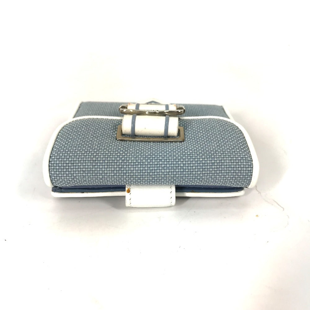 Dior Folded wallet Canvas / leather blue Bicolor logo W Hook Wallet Women